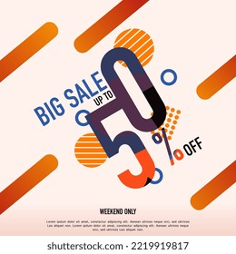 Big sale vector banner design Special special offer text. Layout banner template design for shopping discount promotion. Vector illustration.