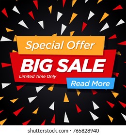 Big sale vector banner template design with Background