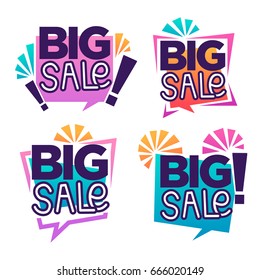 Big sale, vector collection of bright discount bubble tags, banners and stickers