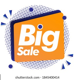 big sale vector design with halftone background