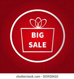 Big sale, vector gift box icon