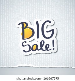 big sale, vector handwritten text