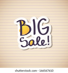 big sale, vector handwritten text