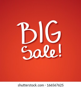 big sale, vector handwritten text