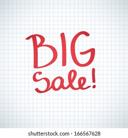 big sale, vector handwritten text