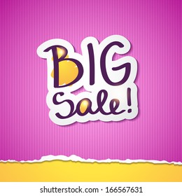 big sale, vector handwritten text