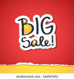 big sale, vector handwritten text