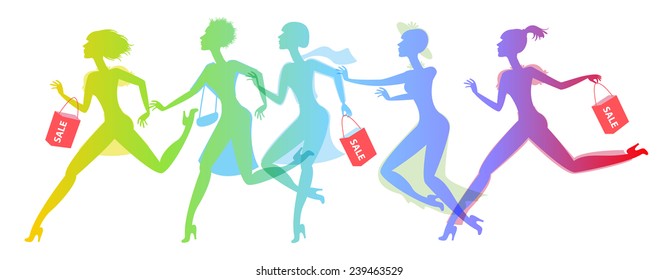 Big sale. Vector illustration. Isolated on white background. Set