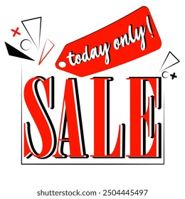 Big sale. Vector illustration. Today only. Big sales special offer. EPS 10. Transparent background
