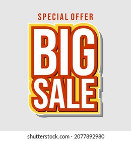 Big Sale vector template design, Sale promotion social media post, special offer discount.