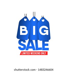 big Sale vector template with discount label.