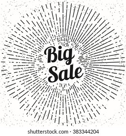 Big sale vintage poster design. Vector illustration sale background.