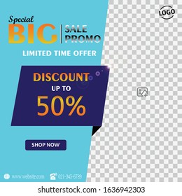 Big sale for web app banner. Discount banner design. Vector illustration fashion newsletter designs, poster design for print or web, media, promotional material - stock vector