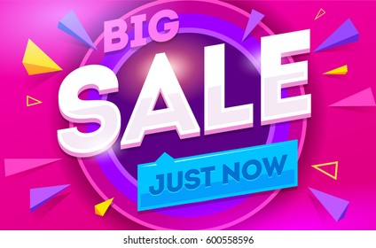 Big sale for web app banner. Discount banner design. Vector illustration fashion newsletter designs, poster design for print or web, media, promotional material - stock vector