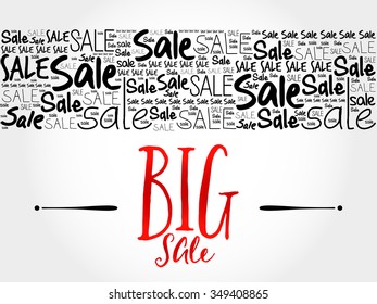 BIG SALE word cloud background, business concept