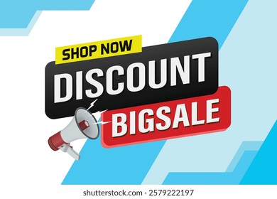 Big sale word mega phone concept vector illustration and 3d style, landing page, template, ui, web, mobile app, poster, banner, flyer, background, gift card, coupon, label, wallpaper

