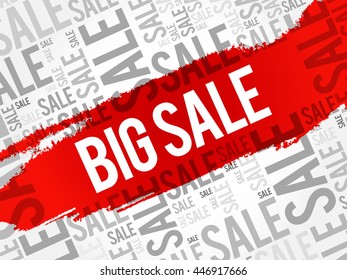 BIG SALE words cloud, business concept background