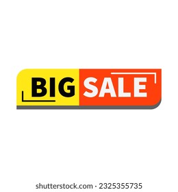 Big Sale In Yellow Orange Color And Rectangle Shape With Line For Advertising

