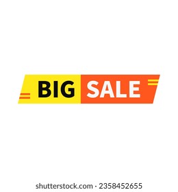 Big Sale In Yellow Orange Parallelogram Rectangle Shape For Advertisement Marketing Business
