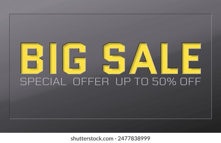 Big Sale yellow. Special offer. Banner template design. Vector illustration. Editable. EPS 10.