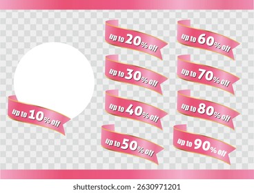GRANDE VENDA - cor-de-rosa faixa números de desconto definir