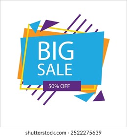 big sales banner origami style. sale background