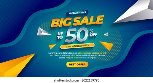 Big Sales Banner Template. Abstract Background.