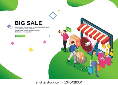 Big sales isometric design concept