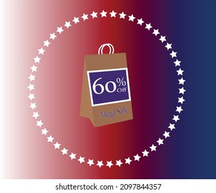 Big sales outlet with 60 sixty percent discounts american blue red white