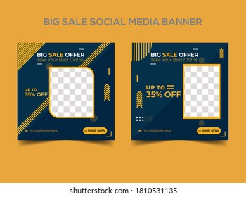 Big Sales Social Media Ad banner Vector