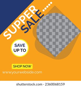 Big salesupper sale  social media vector design. Made by illustrator.