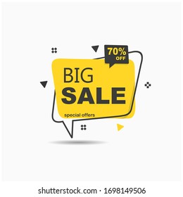 big sale.Yellow tag templates with special offers for purchase, strokes and elements.vector illustration