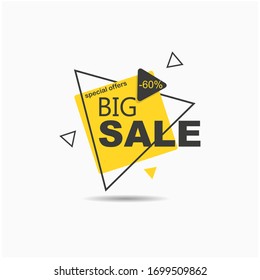 big sale.Yellow tag templates with special offers for purchase, strokes and elements.vector illustration