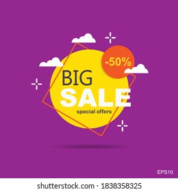 big sale.Yellow tag templates with special offers for purchase, strokes and elements.vector illustration