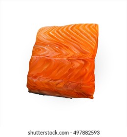  big salmon bar over white background, red, fish, food, vector