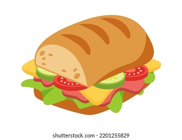 Big sandwich Food icon. Vector illustration