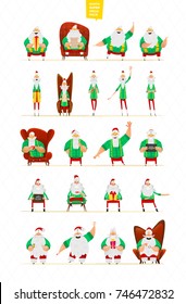 Big Santa Claus characters  set for your design

