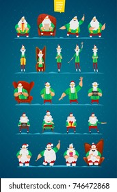 Big Santa Claus characters  set for your design

