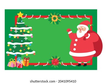 big santa claus and big tree