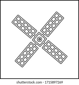 Big Satellite black icon vector illustration