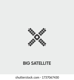 big satellite icon. big satellite vector on gray background