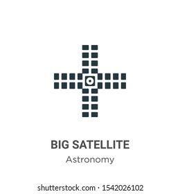 Big satellite vector icon on white background. Flat vector big satellite icon symbol sign from modern astronomy collection for mobile concept and web apps design.