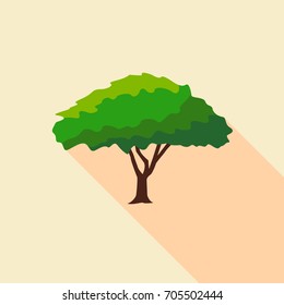 Big savanna tree icon. Flat illustration of big savanna tree vector icon for web
