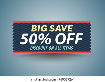Big save banner stamp style. Vector illustration for promotion advertising.