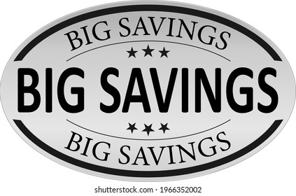 Big Save tags with Saveings text on oval tags