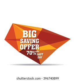 big saving offer banner by crystal pattern design vector