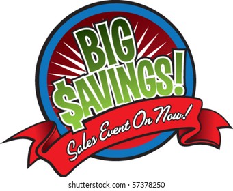 Big Savings Crest And Banner.