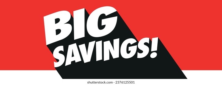 Big savings on red background