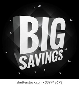 Big Savings Poster In Dark