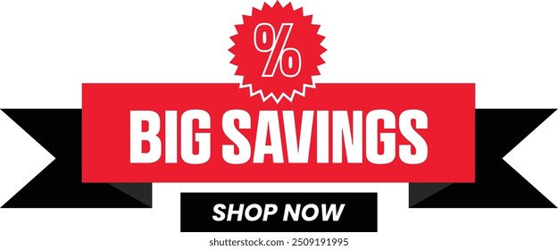 Big Savings Promotional Ecommerce Offer Design Marketing Symbol